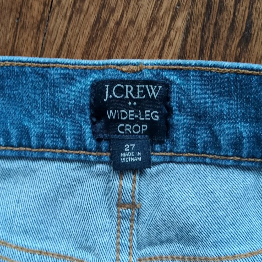 J. Crew Factory Women's Wide Leg Crop Classic Blue Jeans Size 27 NWOT - Picture 2 of 6